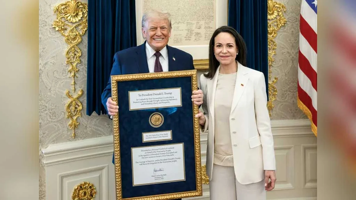Venezuela’s Maria Corina Machado Gifts Nobel Peace Prize Medal to Donald Trump