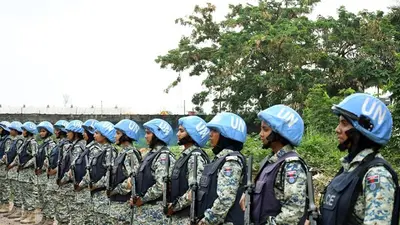 A Police Contingent Returning Home from Peacekeeping Mission
